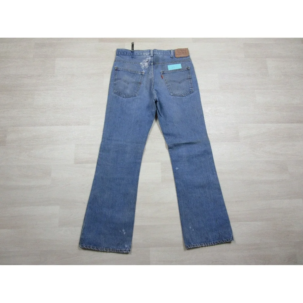 Vintage 80s Levis 517 Jeans Mens 32x30.5 Orange Tab Bootcut Saddleman Distress 9